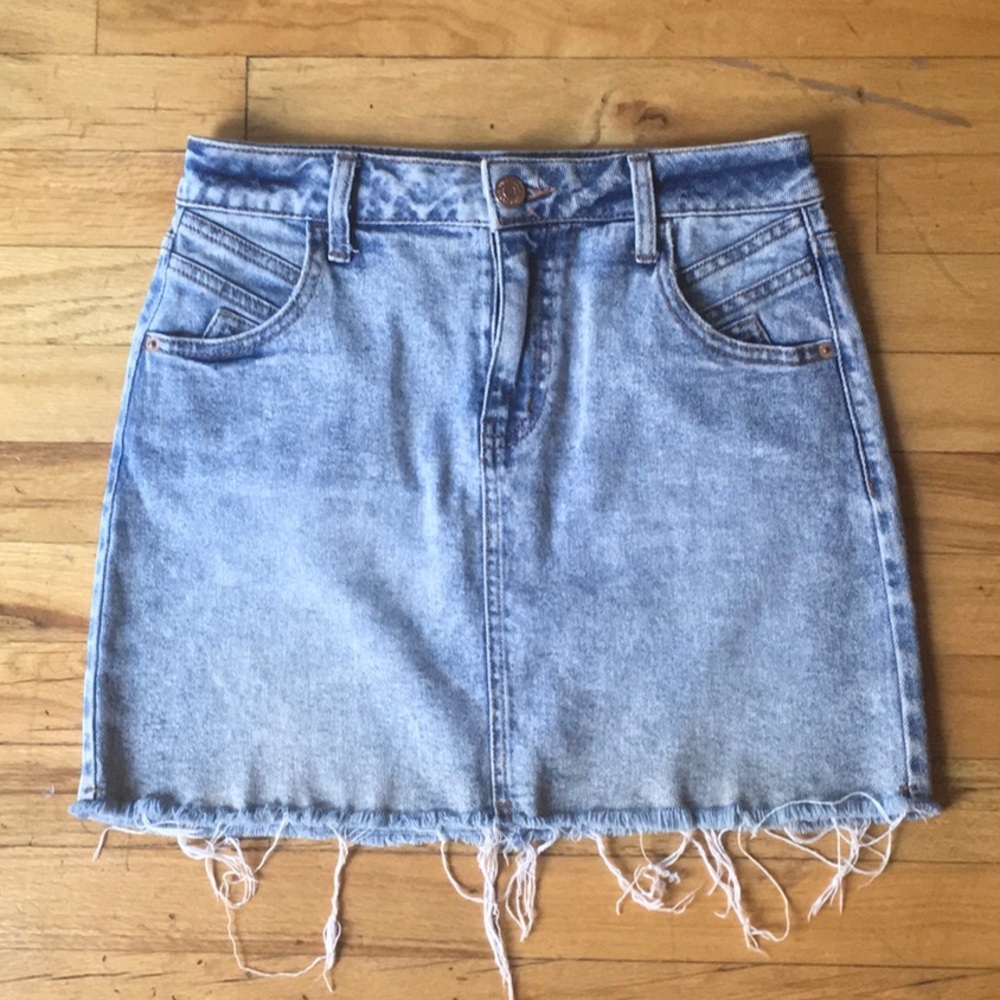 Stone Washed Denim Skirt